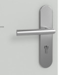 Detailansicht der Oberfläche von Signum 56 Basic Lack Grau RAL 7035 Wohnungseingangstür - Huga
