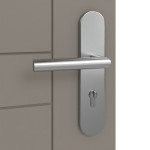 Detailansicht der Oberfläche von Signum 88 Basic Lack Taupe RAL 7048 Wohnungseingangstür - Huga