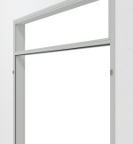 Detailansicht in RAL 7035 von Stahl-Umfassungszarge für Mauerwerk 2-flg. mit Kämpfer als Oberlicht - Hörmann