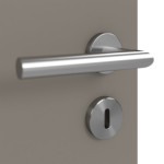 Detailansicht der Oberfläche von Doppelflügeltür LA 14 Basic Taupe RAL 7048 Lack inkl. Zarge - Huga