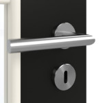 Detailansicht der Oberfläche von GARANT Doppelflügeltür inkl. Zarge 0901-60 Black Resopal mit Lichtausschnitt LA-DIN Sprosse SP1