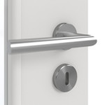 Detailansicht der Oberfläche von GARANT Doppelflügeltür inkl. Zarge 0160-60 Silver Grey CPL mit Lichtausschnitt LA-DIN Sprosse SP4