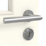 Detailansicht der Oberfläche von GARANT Doppelflügeltür inkl. Zarge W980ST15 Platinweiß GHK08 mit Lichtausschnitt LA-11