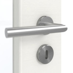 Detailansicht der Oberfläche von GARANT Doppelflügeltür inkl. Zarge Quer Authentic Bianco CPL mit Lichtausschnitt LA-2