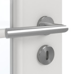 Detailansicht der Oberfläche von GARANT Doppelflügeltür inkl. Zarge 0160-60 Silver Grey CPL mit Lichtausschnitt LA-2 Sprosse SP0
