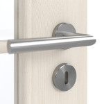 Detailansicht der Oberfläche von GARANT Doppelflügeltür inkl. Zarge Authentic Perl GCK08 mit Lichtausschnitt LA-2 Sprosse SP0