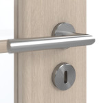 Detailansicht der Oberfläche von GARANT Doppelflügeltür inkl. Zarge Authentic Akazie GCK08 mit Lichtausschnitt LA-2 Sprosse SP1