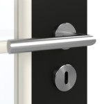 Detailansicht der Oberfläche von GARANT Doppelflügeltür inkl. Zarge 0901-60 Black Resopal mit Lichtausschnitt LA-2 Sprosse SP10