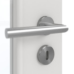 Detailansicht der Oberfläche von GARANT Doppelflügeltür inkl. Zarge 0160-60 Silver Grey CPL mit Lichtausschnitt LA-2 Sprosse SP2