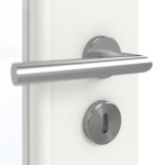 Detailansicht der Oberfläche von GARANT Doppelflügeltür inkl. Zarge Authentic Bianco CPL mit Lichtausschnitt LA-2 Sprosse SP2