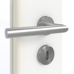 Detailansicht der Oberfläche von GARANT Doppelflügeltür inkl. Zarge U11209SD Edelweiß GHK08 mit Lichtausschnitt LA-2 Sprosse SP2