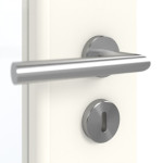 Detailansicht der Oberfläche von GARANT Doppelflügeltür inkl. Zarge 0105-60 Pearl White CPL mit Lichtausschnitt LA-2 Sprosse SP4