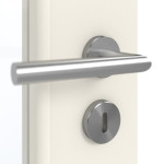 Detailansicht der Oberfläche von GARANT Doppelflügeltür inkl. Zarge Weißlack 9010 GHK08 mit Lichtausschnitt LA-2 Sprosse SP4