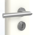Detailansicht der Oberfläche von GARANT Doppelflügeltür inkl. Zarge U11026SD Kristallweiß GHK08 mit Lichtausschnitt LA-2 Sprosse SP4