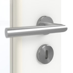 Detailansicht der Oberfläche von GARANT Doppelflügeltür inkl. Zarge U11209SD Edelweiß GHK08 mit Lichtausschnitt LA-2 Sprosse SP4