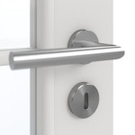 Detailansicht der Oberfläche von GARANT Doppelflügeltür inkl. Zarge 0160-60 Silver Grey CPL mit Lichtausschnitt LA-3 Sprosse SP0
