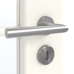 Detailansicht der Oberfläche von GARANT Doppelflügeltür inkl. Zarge 0105-60 Pearl White CPL mit Lichtausschnitt LA-3 Sprosse SP1
