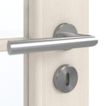 Detailansicht der Oberfläche von GARANT Doppelflügeltür inkl. Zarge Authentic Perl GCK08 mit Lichtausschnitt LA-3 Sprosse SP1