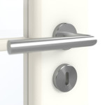 Detailansicht der Oberfläche von GARANT Doppelflügeltür inkl. Zarge U11026SD Kristallweiß GHK08 mit Lichtausschnitt LA-3 Sprosse SP1