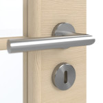 Detailansicht der Oberfläche von GARANT Doppelflügeltür inkl. Zarge Quer Authentic Sand GCK08 mit Lichtausschnitt LA-3 Sprosse SP10