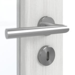 Detailansicht der Oberfläche von GARANT Doppelflügeltür inkl. Zarge Authentic Grigio CPL mit Lichtausschnitt LA-3 Sprosse SP2