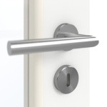 Detailansicht der Oberfläche von GARANT Doppelflügeltür inkl. Zarge U11209SD Edelweiß GHK08 mit Lichtausschnitt LA-3 Sprosse SP2