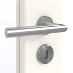 Detailansicht der Oberfläche von GARANT Doppelflügeltür inkl. Zarge 0105-60 Pearl White CPL mit Lichtausschnitt LA-3 Sprosse SP4