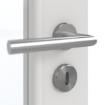 Detailansicht der Oberfläche von GARANT Doppelflügeltür inkl. Zarge 0160-60 Silver Grey CPL mit Lichtausschnitt LA-3 Sprosse SP4