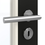 Detailansicht der Oberfläche von GARANT Doppelflügeltür inkl. Zarge 0901-60 Black Resopal mit Lichtausschnitt LA-3 Sprosse SP4