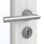 Detailansicht der Oberfläche von GARANT Doppelflügeltür inkl. Zarge Authentic Grigio CPL mit Lichtausschnitt LA-3 Sprosse SP4