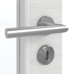 Detailansicht der Oberfläche von GARANT Doppelflügeltür inkl. Zarge Quer Authentic Grigio GCK08 mit Lichtausschnitt LA-3 Sprosse SP4