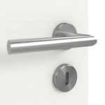 Detailansicht der Oberfläche von GARANT Doppelflügeltür inkl. Zarge Quer Authentic Bianco CPL mit Lichtausschnitt LA-4 mittig Sprosse SP10