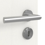 Detailansicht der Oberfläche von GARANT Doppelflügeltür inkl. Zarge Authentic Bianco CPL mit Lichtausschnitt LA-5 bandseitig Sprosse SP10