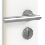 Detailansicht der Oberfläche von GARANT Doppelflügeltür inkl. Zarge U11209SD Edelweiß GHK08 mit Lichtausschnitt LA-6 Sprosse SP0