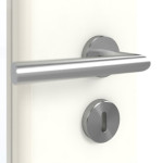 Detailansicht der Oberfläche von GARANT Doppelflügeltür inkl. Zarge W1000ST3 Premium Weiß GHK08 mit Lichtausschnitt LA-6 Sprosse SP0