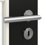 Detailansicht der Oberfläche von GARANT Doppelflügeltür inkl. Zarge 0901-60 Black Resopal mit Lichtausschnitt LA-6 Sprosse SP1