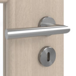 Detailansicht der Oberfläche von GARANT Doppelflügeltür inkl. Zarge Authentic Akazie GCK08 mit Lichtausschnitt LA-6 Sprosse SP1