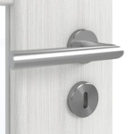 Detailansicht der Oberfläche von GARANT Doppelflügeltür inkl. Zarge Authentic Grigio CPL mit Lichtausschnitt LA-6 Sprosse SP1