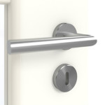 Detailansicht der Oberfläche von GARANT Doppelflügeltür inkl. Zarge U11026SD Kristallweiß GHK08 mit Lichtausschnitt LA-6 Sprosse SP1