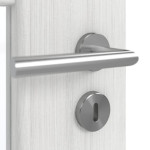 Detailansicht der Oberfläche von GARANT Doppelflügeltür inkl. Zarge Authentic Grigio CPL mit Lichtausschnitt LA-6 Sprosse SP10