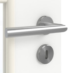 Detailansicht der Oberfläche von GARANT Doppelflügeltür inkl. Zarge U11209SD Edelweiß GHK08 mit Lichtausschnitt LA-6 Sprosse SP10