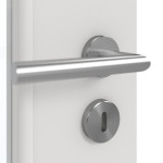 Detailansicht der Oberfläche von GARANT Doppelflügeltür inkl. Zarge 0160-60 Silver Grey CPL mit Lichtausschnitt LA-6 Sprosse SP2