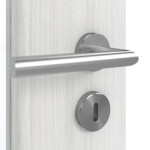 Detailansicht der Oberfläche von GARANT Doppelflügeltür inkl. Zarge Authentic Grigio CPL mit Lichtausschnitt LA-6 Sprosse SP2