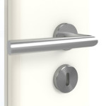 Detailansicht der Oberfläche von GARANT Doppelflügeltür inkl. Zarge U11026SD Kristallweiß GHK08 mit Lichtausschnitt LA-6 Sprosse SP2