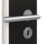 Detailansicht der Oberfläche von GARANT Doppelflügeltür inkl. Zarge 0901-60 Black Resopal mit Lichtausschnitt LA-6 Sprosse SP4