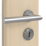 Detailansicht der Oberfläche von GARANT Doppelflügeltür inkl. Zarge Authentic Sand GCK08 mit Lichtausschnitt LA-6 Sprosse SP4