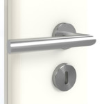 Detailansicht der Oberfläche von GARANT Doppelflügeltür inkl. Zarge U11026SD Kristallweiß GHK08 mit Lichtausschnitt LA-6 Sprosse SP4