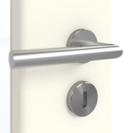 Detailansicht der Oberfläche von GARANT Doppelflügeltür inkl. Zarge W980ST15 Platinweiß GHK08 mit Lichtausschnitt LA-6