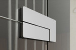 Detailansicht von Linie 1 Motiv klar 2-flg. Glaspendeltür mit zwei festen Seitenteilen und Oberlicht DORMA Mundus BTS Variante 12 - Erkelenz