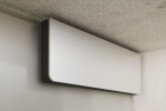 Detailansicht von Cafe 2 Motiv klar Glaspendeltür mit festem Seitenteil DORMA Mundus BTS Variante 2 - Erkelenz